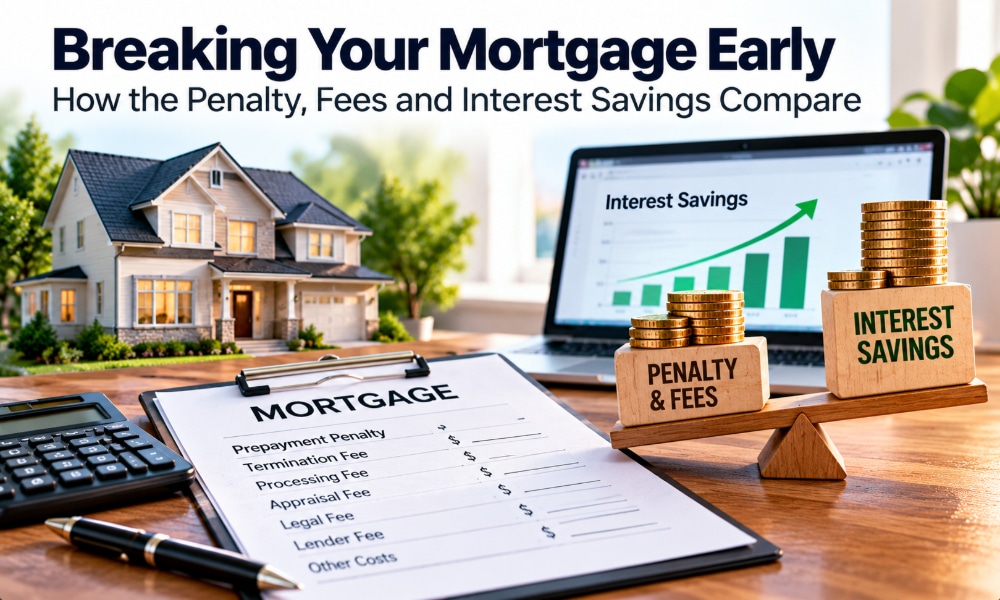 Breaking a mortgage early: comparing mortgage interest savings with prepayment penalties, legal fees and lender costs